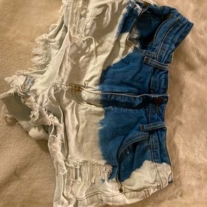 Fashion Nova Tye Die Jean Shorts